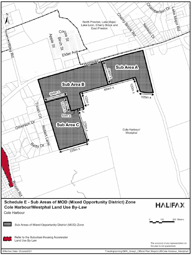 Figure 2: MOD Zone and Sub Areas of MOD (Mixed Opportunity District) Zone