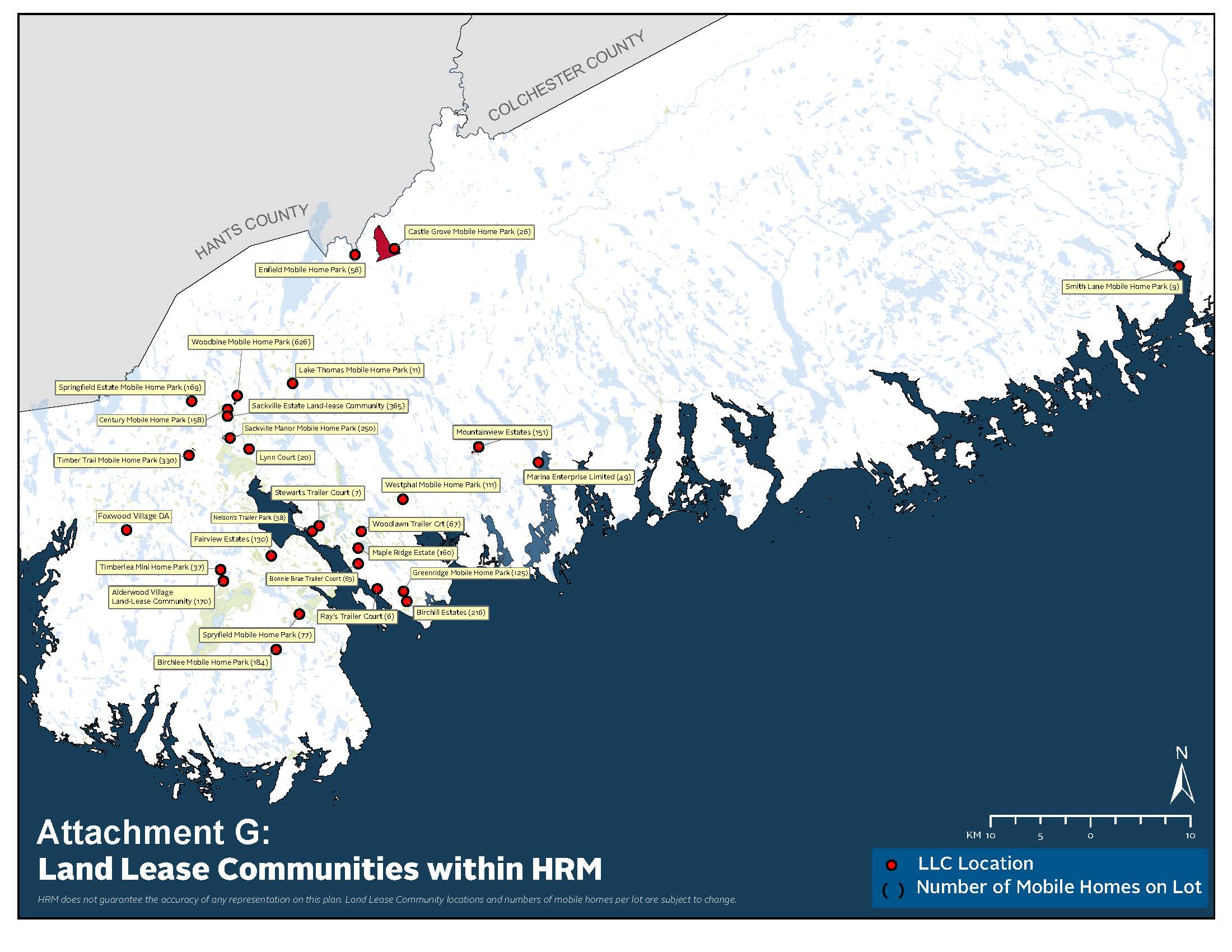 Map of Land Leased Communities in HRM