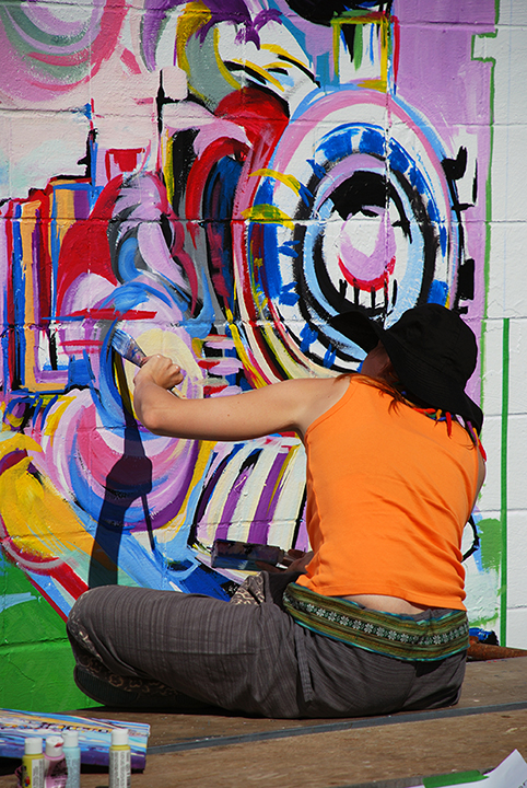 Painting a mural