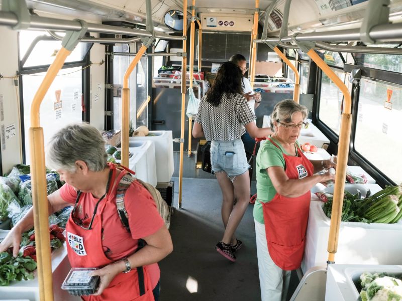 Mobile Food Market on the bus