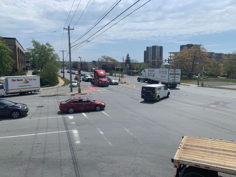 Looking south on Windmill Road from Akerley Boulevard