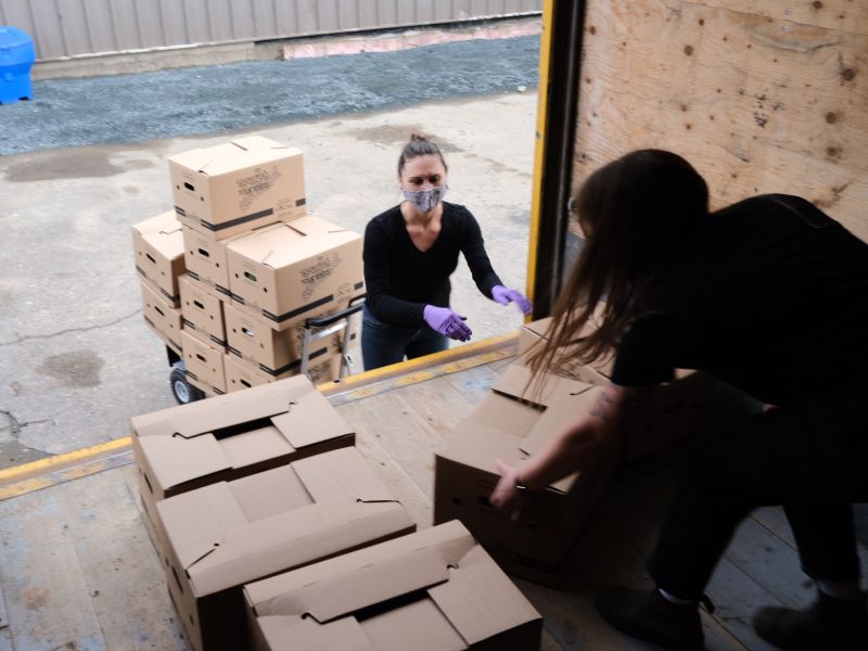 Loading Up the Truck for Food Pack Distribution