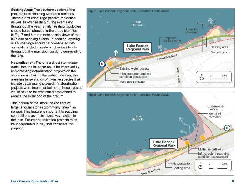 Figure 7 and 8 - Lake Banook Regional Park - Identified Focus Areas