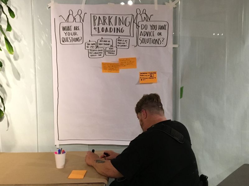 Conversation corner on parking and loading