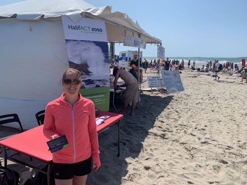 HalifACT team member Shannon pop-ups up at beautiful Clam Harbour!
