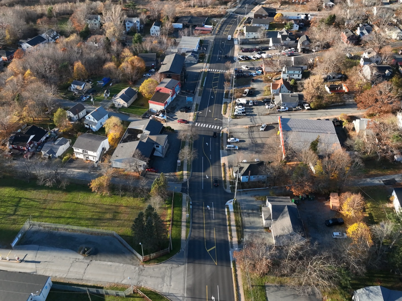 Looking North on Windmill Road between Elwood Drive and Parkstone Road